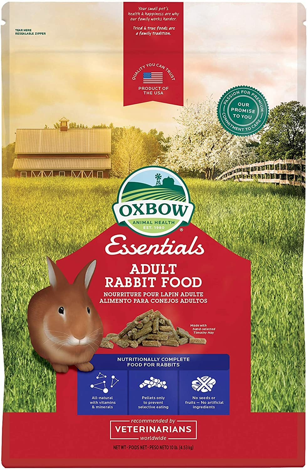 OXBOW ADULT RABBIT FOOD 10LB.