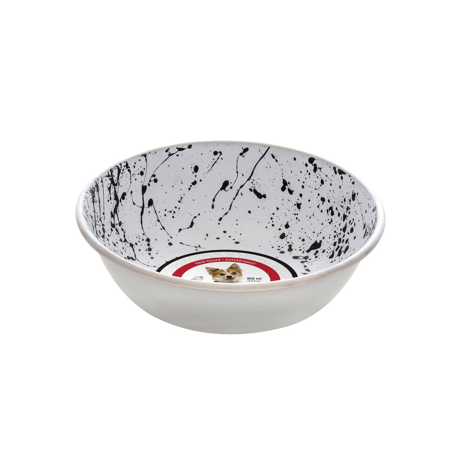 DOGIT STAINLESS STEEL BOWL BLACK & WHITE 350ML.