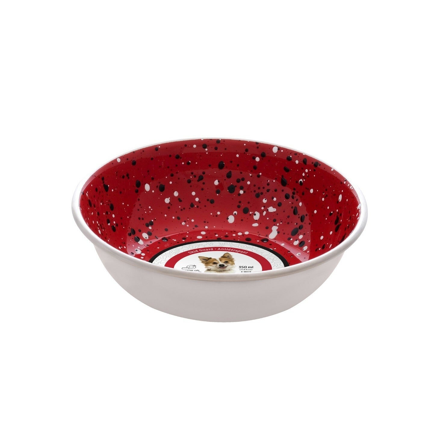 DOG IT STAINLESS STEEL BOWL RED SPECKLE 350ML.