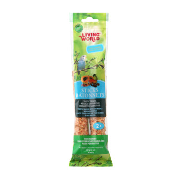 LIVING WORLD BUDGIE FRUIT TREAT STICK 60G.