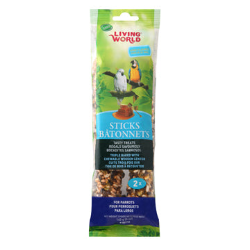 LIVING WORLD PARROT HONEY TREAT STICK 140G-2PK.