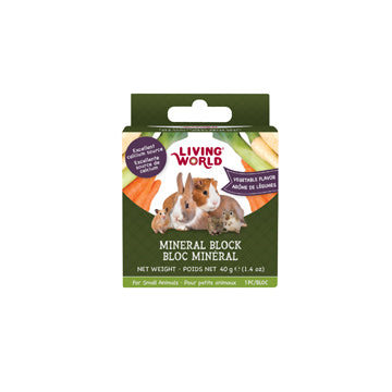 LIVING WORLD SM ANIMAL MINERAL BLOCK- VEGGIE FLAVOR 40G