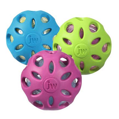 JW RUBBER CRACKLE BALL MED.