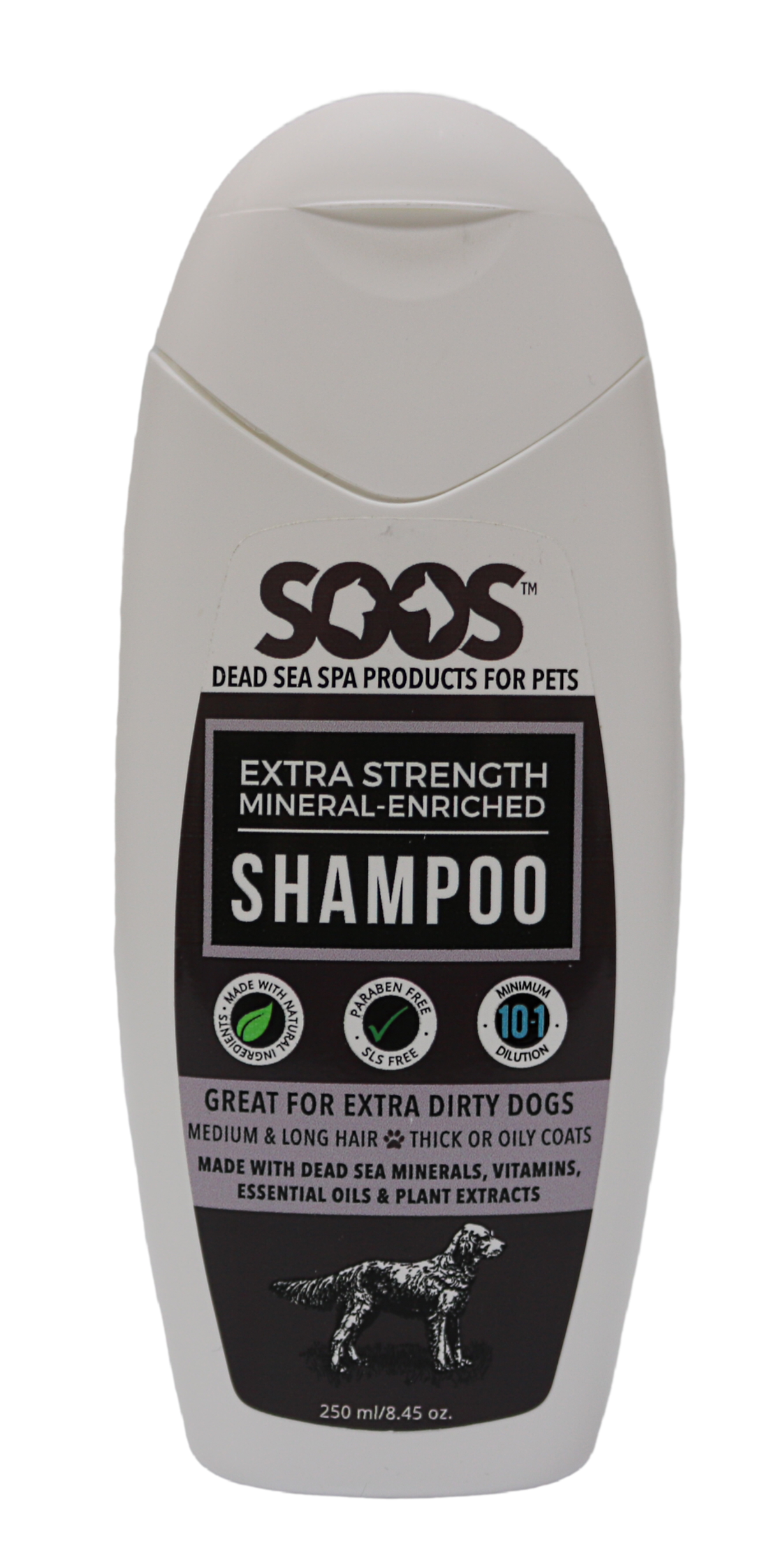 SOOS SHAMPOO EXTRA STRENGTH MINERAL MUD 250ML.