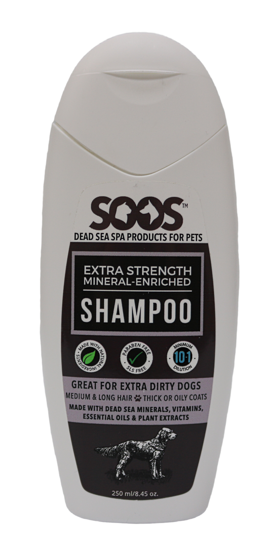 SOOS SHAMPOO EXTRA STRENGTH MINERAL MUD 250ML.