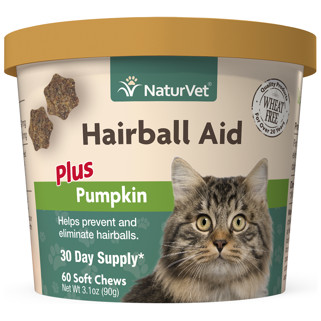 NATURVET HAIRBALL PLUS PUMPKIN SOFT CHEW 60PC.