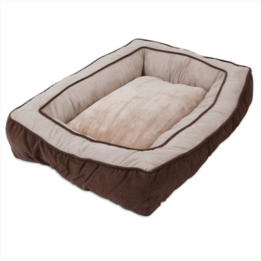 GUSSET LOW BUMPER FLOOR PILLOW 27X36 CHOCOLATE.