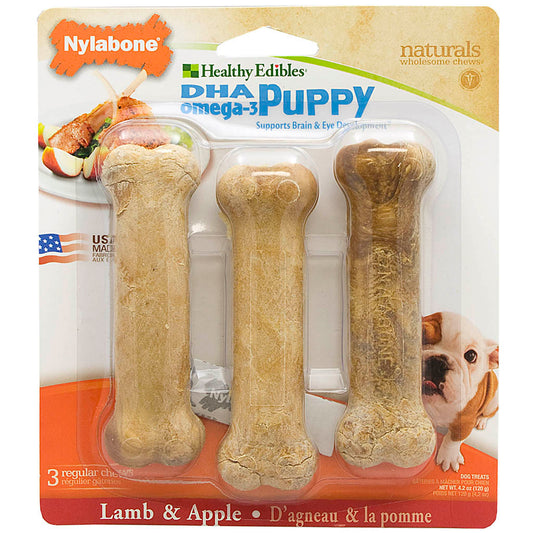 HEALTHY EDIBLES CHEW LAMB & APPLE SMALL PUPPY 3PK.