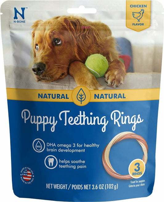 N-BONE PUPPY TEETHING RING CHICKEN FLAVOR 3PK.