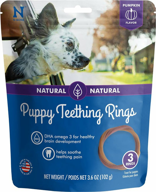 N-BONE PUPPY TEETHING RING PUMPKIN FLAVOR 3PK.