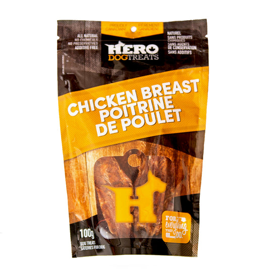 HERO DOG TREATS CHICKEN BREAST 100G.