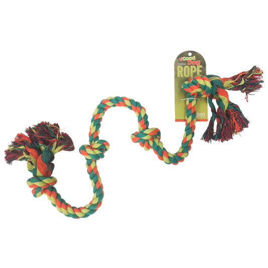 GOOD DOG MULTI COLOR 4 KNOT ROPE TOY 36"