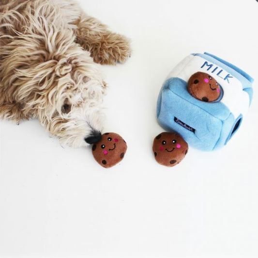 ZIPPY PAWS BURROW SQUEAKER TOY MILK&COOKIES