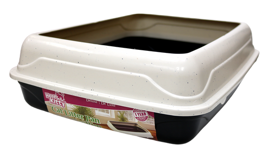 HERE KITTY DELUXE LITTER PAN W/RIM - MEDIUM