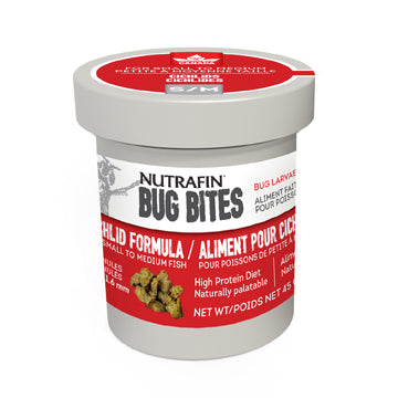 NUTRAFIN BUG BITES CICHLID FORMULA SM 45G.